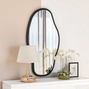 Oglinda decorativa de perete Re-Bloom, MDF/sticla, negru, 45 x 85 x 2,2 cm, Resigilat, Grad A - Img 2