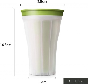 Pahar pentru bauturi cu gheata Duufun, silicon, alb/verde, 150 ml, 14,5 x 9,8 cm - Img 4