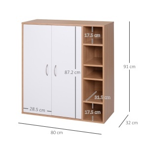Pantofar, PAL, natur/alb, 80 x 32 x 90,5 cm, Resigilat, Grad A - Img 4