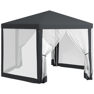 Pavilion de gradina hexagonal Re-Bloom, metal/poliester, 3.94x3.94x2.5 m, latura 200 cm, stresina 197 cm, gri - Verificat A · Re-Bloom