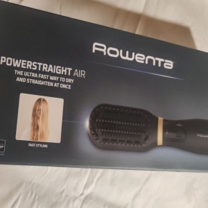 Perie de uscat si indreptat parul cu aer cald 2 in 1 Rowenta Powerstraight Air UB5920F0, 500W, 3 trepte de caldura/aer, invelis ceramic, generare ioni, negru & auriu, Resigilat, Grad A - Img 2