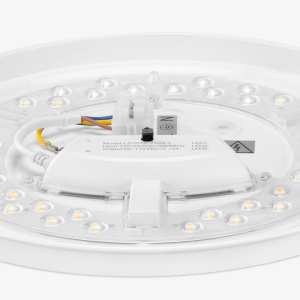 Plafoniera de tavan cu lumina LED, Navaris, intensitate reglabila cu telecomanda, design alb, 2100 lm, 22W, Resigilat, Grad A - Img 3
