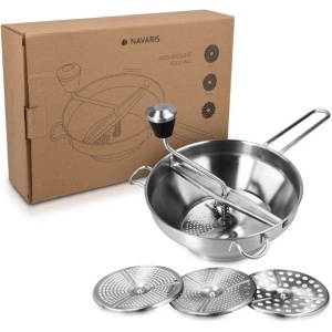 Presa pentru piure de legume si fructe, din otel inoxidabil, 19 cm, 3 discuri de macinat, filtru sos, Resigilat, Grad A - Img 2
