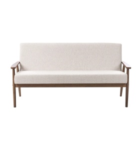 Produs Resigilat Canapea 3 locuri Re-Bloom Esrum, textil/MDF/cauciuc, 151x72x79 cm, spuma, 110 kg/persoana, maro inchis/bej - Verificat A
