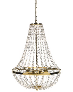Produs Resigilat Candelabru Re-Bloom Diamante, fier/sticla acrilica, 40x40x110 cm, 2 lumini E14 max 40W, 230V, IP20, bec neinclus, auriu - Verificat A