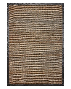 Produs Resigilat Covor Re-Bloom Gerce, iuta/bumbac/piele, 140x200 cm, design atemporal, maro/negru - Verificat A