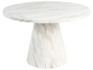Produs Resigilat Masa de dining Re-Bloom Mere, MDF, 120x120x74 cm, 4 persoane, 120 kg, alb/gri - Verificat A