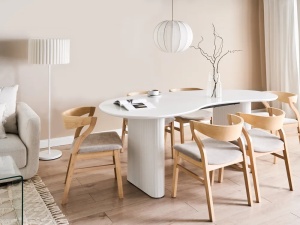 Produs Resigilat Masa de dining Re-Bloom Peery, MDF, 198x93x76 cm, 8 persoane, 100 kg, alb - Verificat A - Img 4