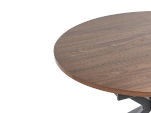 Produs Resigilat Masa extensibila Re-Bloom Friona, MDF/fier, 110-140x110x75 cm, 6 persoane, maro inchis/negru - Verificat A - Img 3
