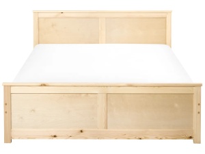Produs Resigilat Pat Re-Bloom Dauphin, 140x200 cm, lemn de pin/MDF, somiera 2x16 lamele, tablie 82x149 cm, 240 kg, natur - Verificat A - Img 3