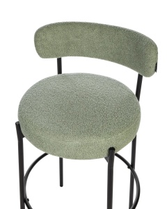 Produs Resigilat Set 2 scaune de bar Re-Bloom Allison, textil/metal, 50x50x97 cm, suport picioare, 120 kg, verde/negru - Verificat A - Img 3