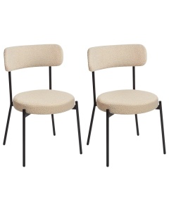 Produs Resigilat Set 2 scaune tapitate Re-Bloom Allison, textil/metal, 47x52x77 cm, 120 kg, bej deschis/negru - Verificat A