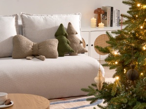 Produs Resigilat Set 3 perne decorative Re-Bloom Winterland, poliester, design Craciun, 30x35 / 30x35 / 45x25 cm, verde/bej - Verificat A - Img 4