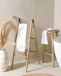Produs Resigilat Suport prosop Re-Bloom Mojanda, bambus, 60x40x95 cm, natur - Verificat A - Img 2