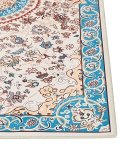 Produs Resigilat Traversa Re-Bloom Gordes, poliester, 80x240 cm, grosime 1 cm, bej/albastru - Verificat A - Img 5