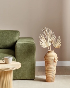 Produs Resigilat Vaza decorativa Re-Bloom Elatia, ratan, 20x20x50 cm, natur - Verificat A - Img 6