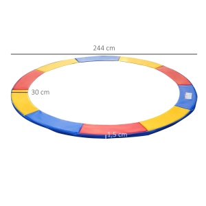 Protectie de margine pentru trambulina, PVC/PE, Ø244cm, captuseala 26cm latime/15mm grosime, multicolor - Verificat A · Re-Bloom - Img 3