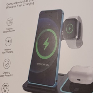 ReadeREST statie de incarcare wireless 3 in 1, telefon, casti si smartwatch, compatibil iPhone, Android, AirPods, Apple Watch, Samsung, Huawei, Xiaomi, alb - Verificat A · Re-Bloom - Img 6