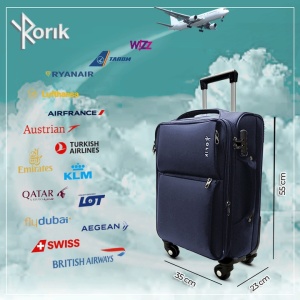 Rorik Destination troler cabina textil 20 inch 35 L, 55x37x20 cm, expandabil, roti 360°, cifru antifurt, maner telescopic, albastru inchis - Verificat A · Re-Bloom - Img 5