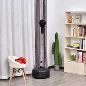 Sac de box reglabil Re-Bloom, cu manusi, otel/piele sintetica/PE, negru/rosu, 48 x 136-154 cm, Resigilat, Grad A - Img 4