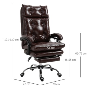 Scaun birou ergonomic cu suport picioare detasabil, inaltime reglabila, PU, Maro - Verificat A · Re-Bloom - Img 3