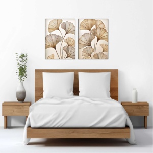 Set 2 decoruri de perete MDF, 2x60x80 cm, auriu - Verificat A · Re-Bloom - Img 3