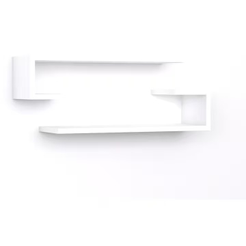 Set 2 rafturi de perete 60x19.6x15 cm, PAL 18mm melaminat 100%, alb - Verificat A · Re-Bloom