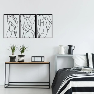 Set 3 decoratuni pentru perete Re-Bloom, metal, negru, 103 x 50 cm - Img 4