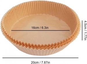 Set 50 hartii de copt pentru friteuza cu aer Toyviddy, natur, 20 x 4,5 cm - Img 4