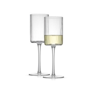 Set 6 pahare vin, model striat, 350 ml, sticla, transparent, Resigilat, Grad A - Img 4