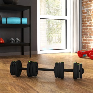 Set de 2 greutati 2in1, reglabile, otel/plastic, negru/verde, 105 x 20 x 20 cm, Resigilat, Grad A - Img 2