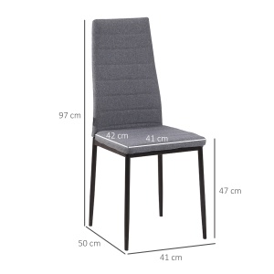 Set de 4 scaune tapitate Re-Bloom, poliester/metal, gri/negru, 41 x 50 x 97 cm, Resigilat, Grad A - Img 3