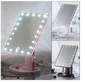 Set Oglinda Led Make-up, H&S, Buton Tactil, 4 baterii AA, Rotativ 180, Negru, 18.4 X 17.5 cm cu oglinda rotunda cu o marire de 10x, 18 mm, Resigilat, Grad B - Img 4