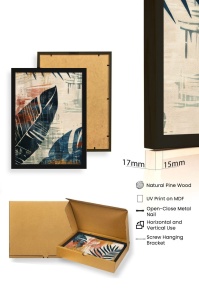 Set tablou decorativ Re-Bloom, 3 piese, MDF/lemn masiv, multicolor, 50 x 70 cm - Img 4