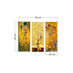 Set tablou decorativ Re-Bloom, 3 piese, MDF, multicolor, 20 x 50 cm - Img 4