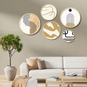 Set tablou decorativ Re-Bloom, 5 piese, lemn masiv/MDF, multicolor