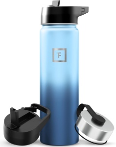 Sticla din otel inoxidabil IRON °FLASK, 1 pai, rece 24 ore / cald 12 ore, izolata, albastru, fara BPA, 700 ml