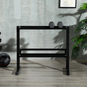 Suport pentru gantere Re-Bloom, 2 nivele, otel, negru, 94 x 52,5 x 82 cm, Resigilat, Grad A - Img 4