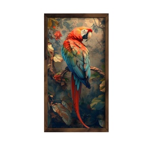 Tablou decorativ inramat MDF 25x50x3.5 cm, MDF 3mm, rama lemn pin 100%, 1.5 kg, multicolor - Verificat A · Re-Bloom - Img 1
