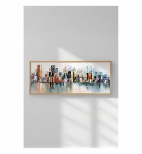 Tablou decorativ, lemn/MDF, 50x120 cm, format panoramic, multicolor - Verificat A · Re-Bloom