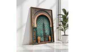 Tablou decorativ MDF/lemn pin, 35x47x3.5 cm, MDF 3mm, cadru lemn pin 100%, imprimare UV, multicolor - Verificat A · Re-Bloom - Img 4