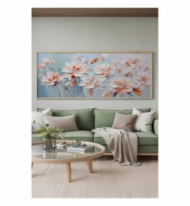 Tablou decorativ model floral, MDF/lemn masiv, 50x120 cm, MDF 2.7mm, cadru lemn 2cm, imprimare digitala, multicolor - Verificat A · Re-Bloom - Img 4