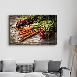 Tablou decorativ model legume pe sticla temperata 35x55 cm, imprimare UV, multicolor - Verificat A · Re-Bloom - Img 3