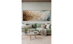 Tablou decorativ Re-Bloom, lemn masiv/MDF, multicolor, 50 x 120 cm - Img 2