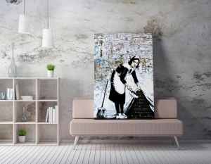 Tablou decorativ Re-Bloom, lemn/panza, alb/negru, 50 x 70 cm - Img 4