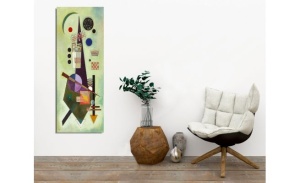 Tablou decorativ Re-Bloom, lemn/panza, multicolor, 30 x 80 cm - Img 2
