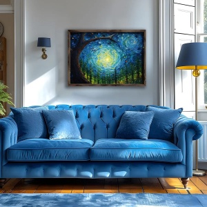 Tablou decorativ Re-Bloom, MDF/lemn masiv, multicolor, 50 x 70 x 3,5 cm - Img 4