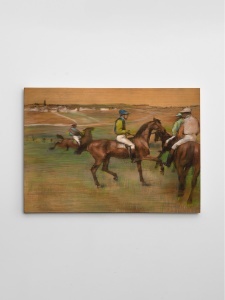 Tablou decorativ Re-Bloom, model cai de curse, panza/lemn, multicolor, 50 x 70 cm - Img 2