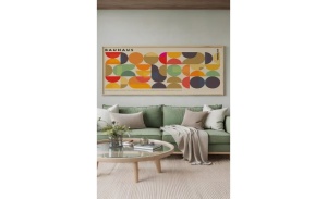 Tablou decorativ Re-Bloom, model geometric, MDF/lemn masiv, multicolor, 33 x 70 cm - Img 2