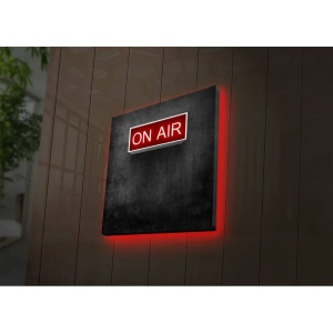Tablou decorativ Re-Bloom, On Air, LED, panza/lemn, negru/rosu/alb, 28 x 28 cm - Img 3